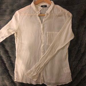 BDG sheer white button up shirt